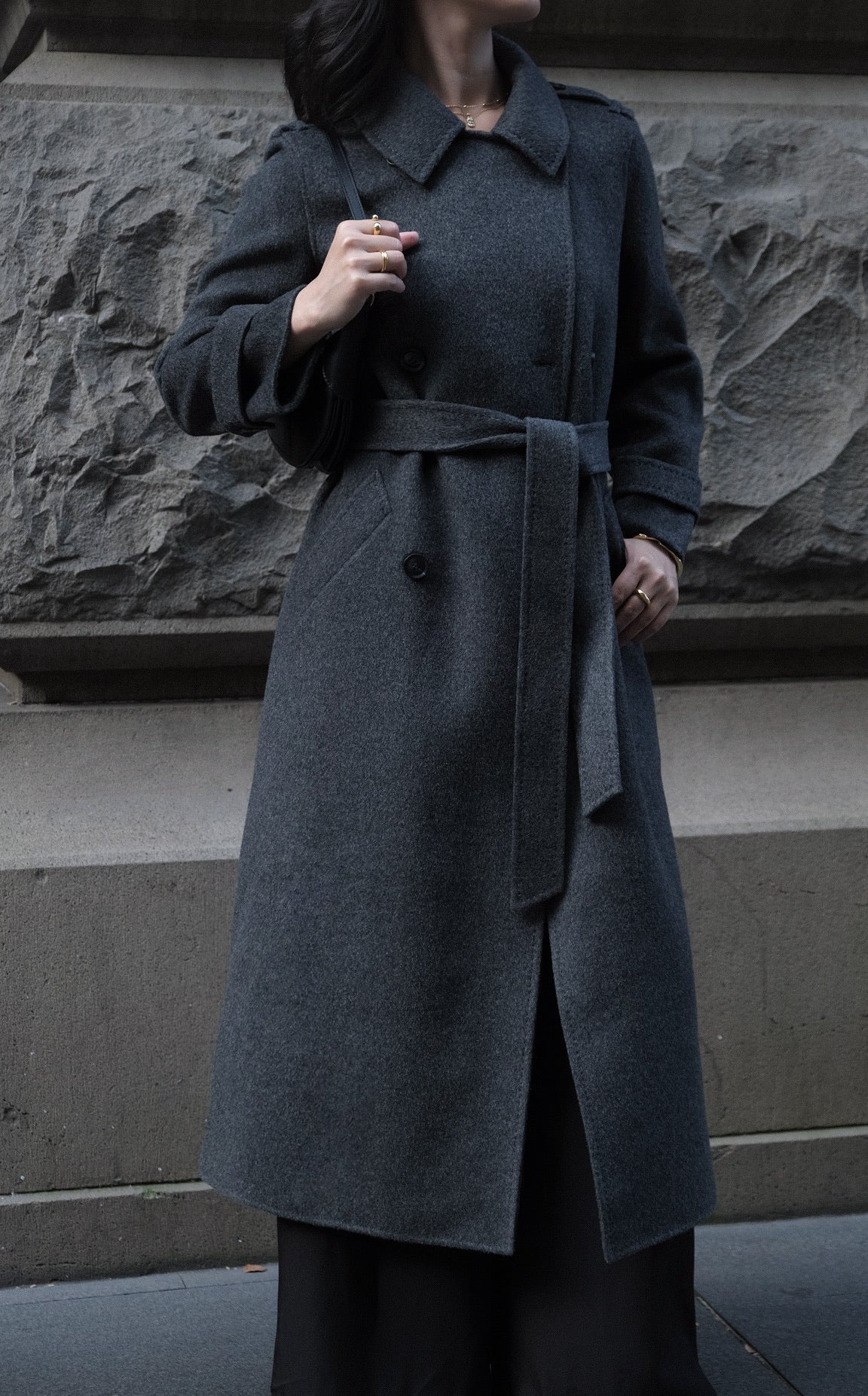 Camille Coat Charcoal Grey