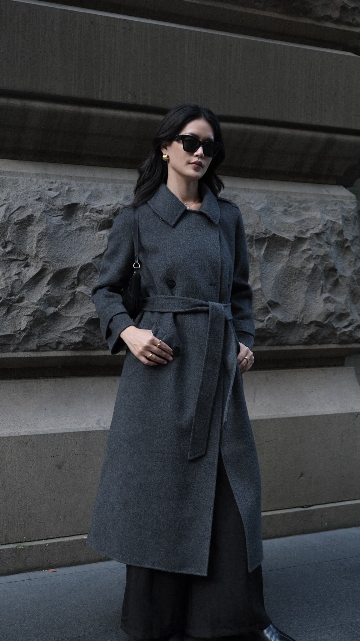 Camille Coat Charcoal Grey