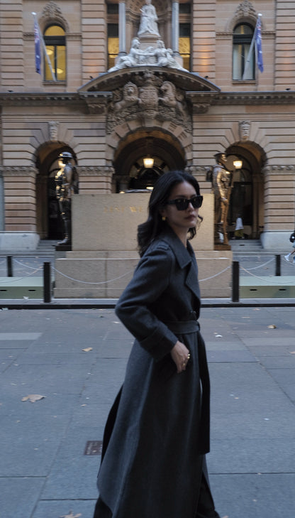 Camille Coat Charcoal Grey