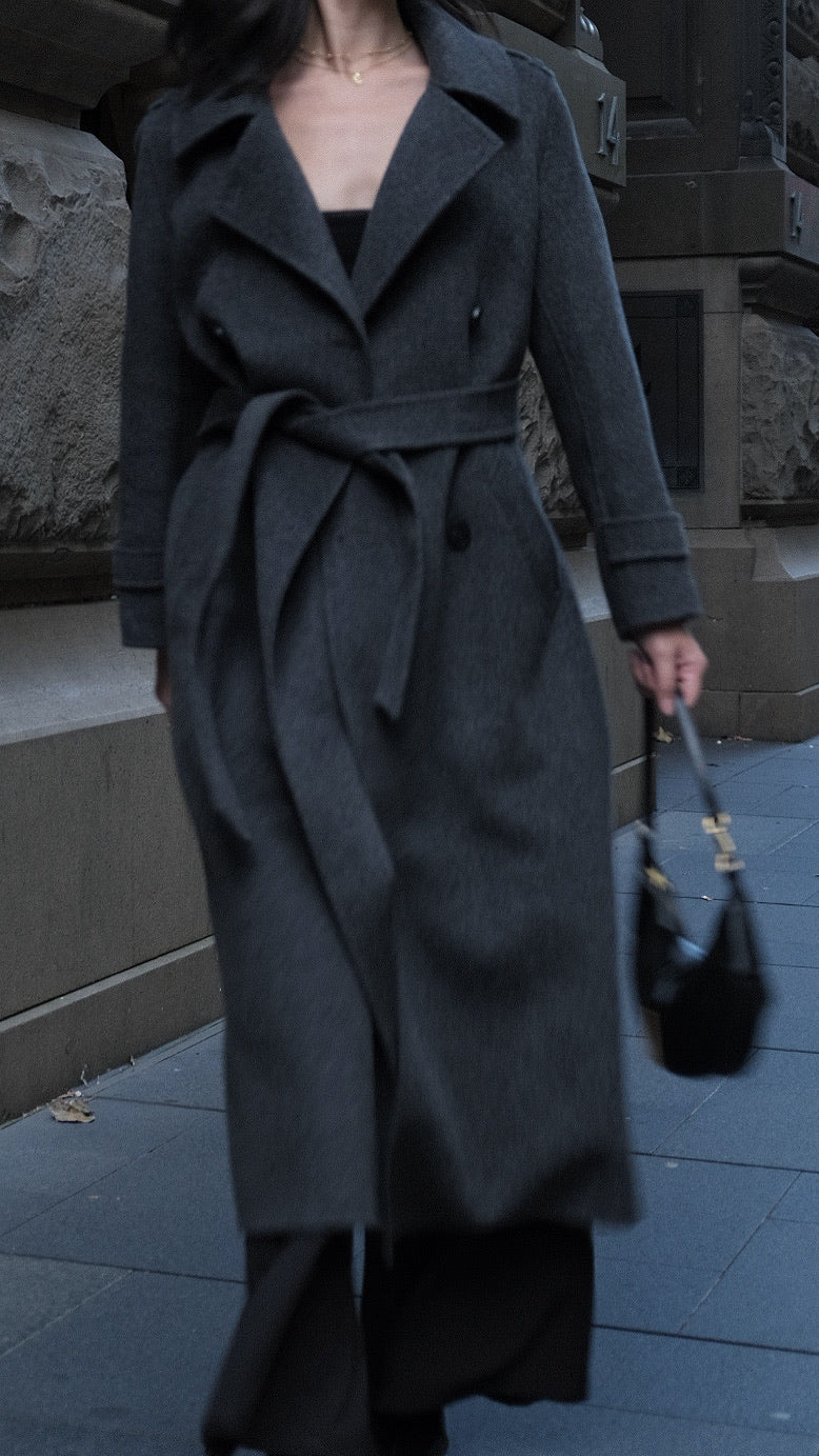 Camille Coat Charcoal Grey