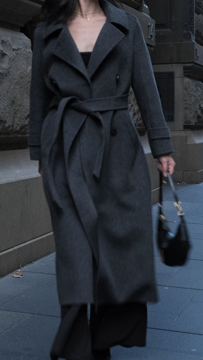 Camille Coat Charcoal Grey
