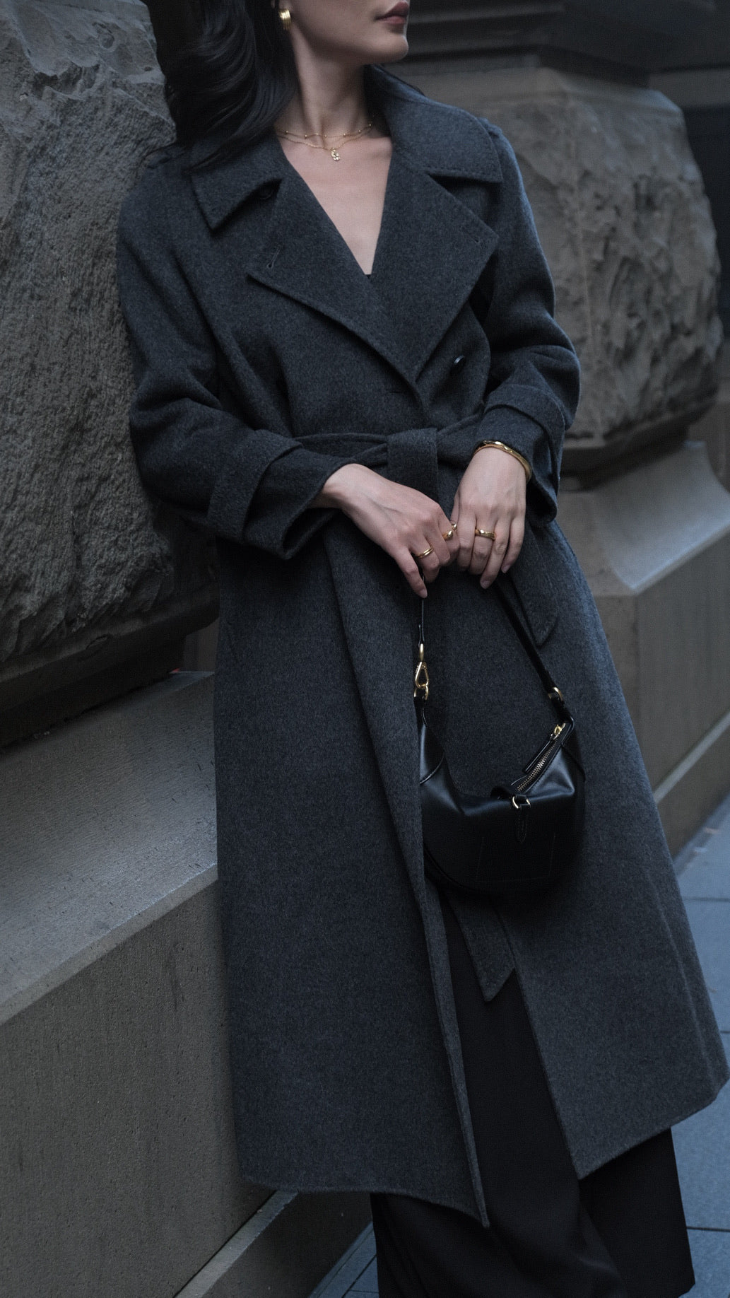 Camille Coat Charcoal Grey
