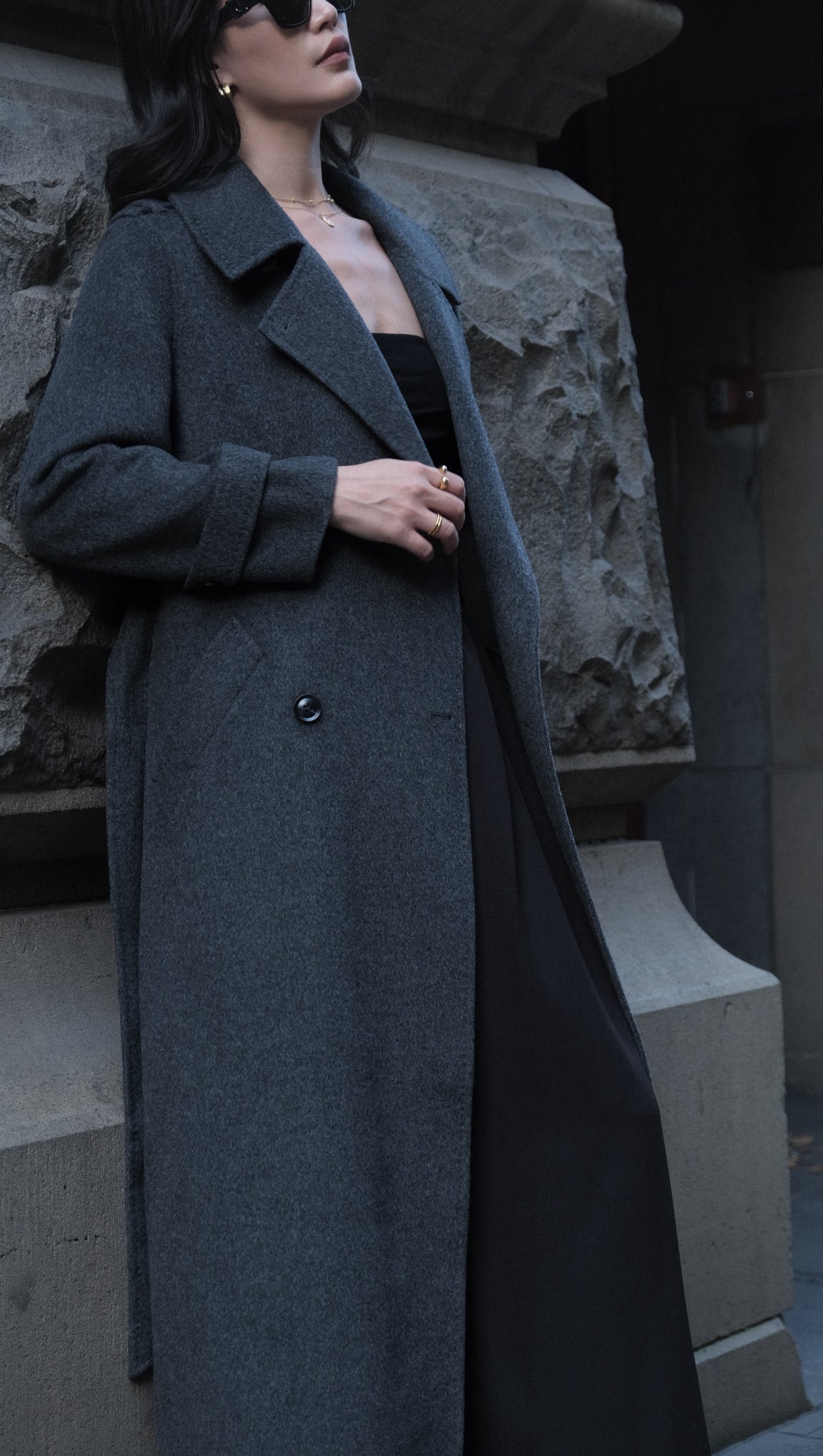 Camille Coat Charcoal Grey