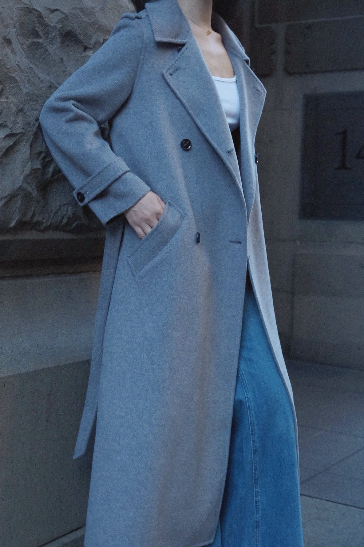 Camille Coat  Light Gray