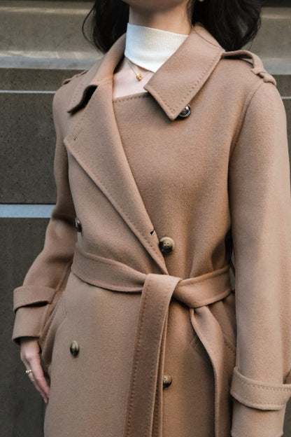 Camille Coat Classic Camel
