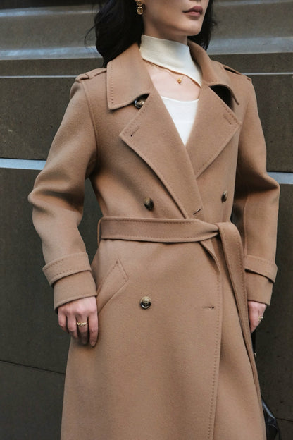 Camille Coat Classic Camel