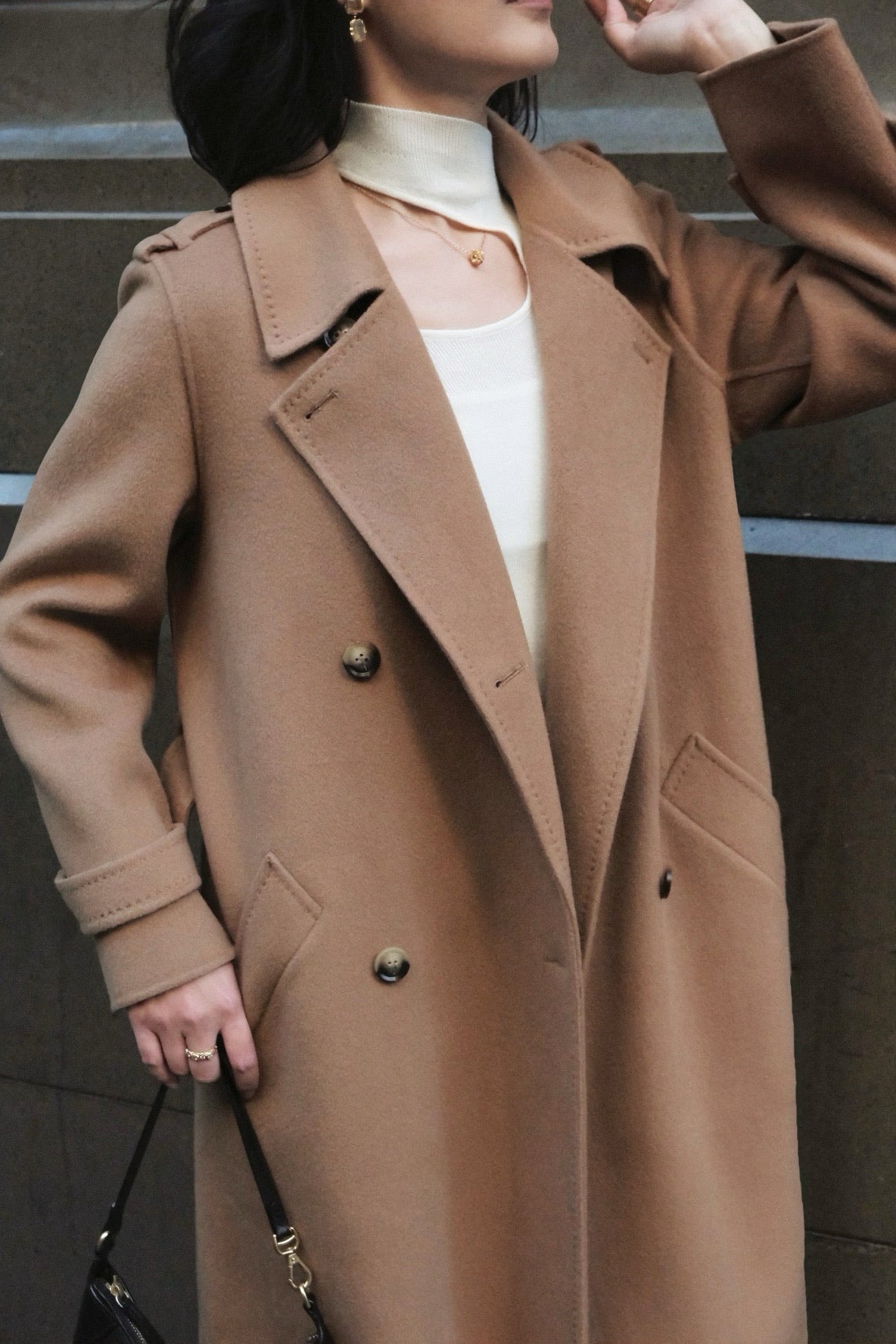 Camille Coat Classic Camel