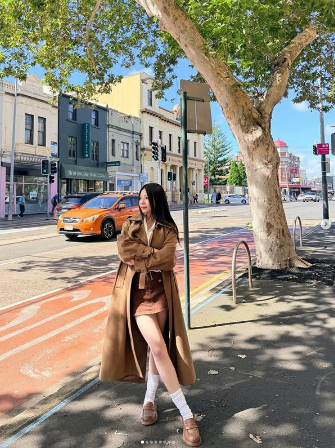 Kelly in our signature Oxford Trench 